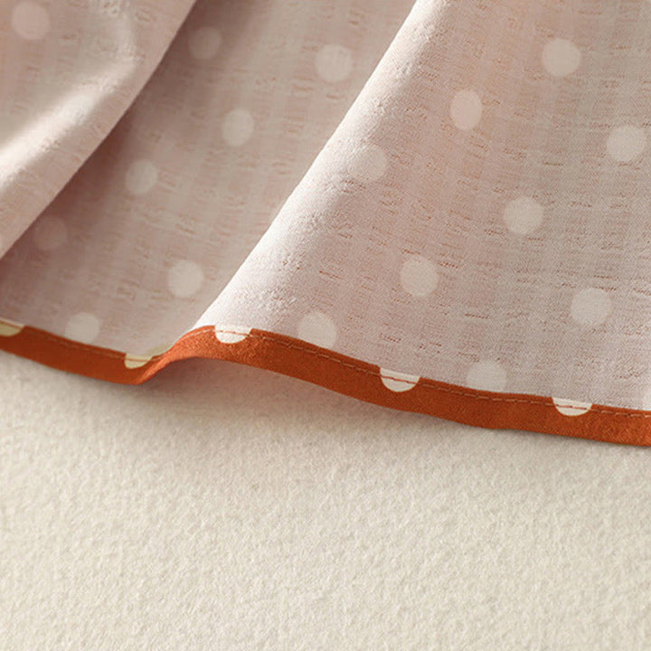 Robe midi femme en coton à pois, col rond et manches longues, motif Buddha Stones - image 7