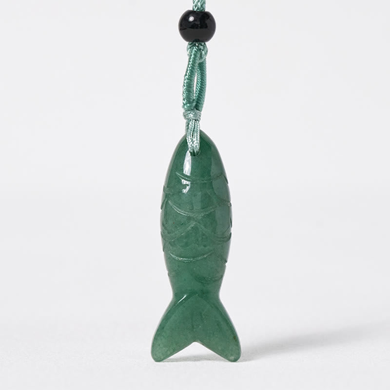 Collier pendentif en Buddha Stones sculptée en forme de carpe koï, cristal rose, agate indienne et améthyste, symbole de chaleur et de prospérité - image 44
