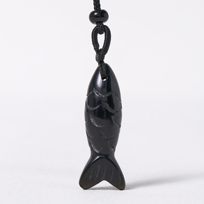 Collier pendentif en Buddha Stones sculptée en forme de carpe koï, cristal rose, agate indienne et améthyste, symbole de chaleur et de prospérité - image 64