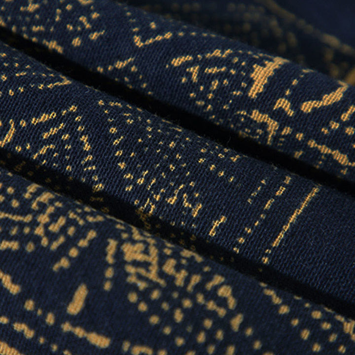 Kimono homme en coton à manches courtes et ouverture sur le devant, orné de Buddha Stones, de rayures florales géométriques et de papillons. - image 8