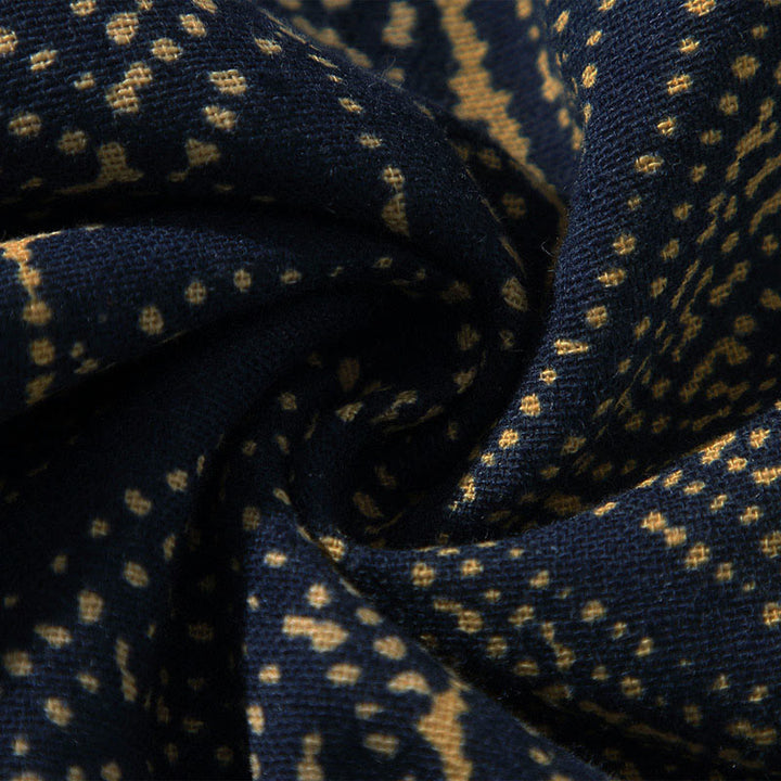 Kimono homme en coton à manches courtes et ouverture sur le devant, orné de Buddha Stones, de rayures florales géométriques et de papillons. - image 9