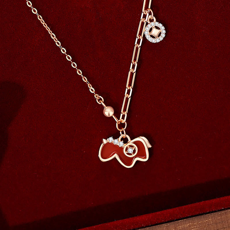Pendentifs en argent sterling 925 et agate rouge, symbole de confiance, année du Cheval , Buddha Stones - image 1