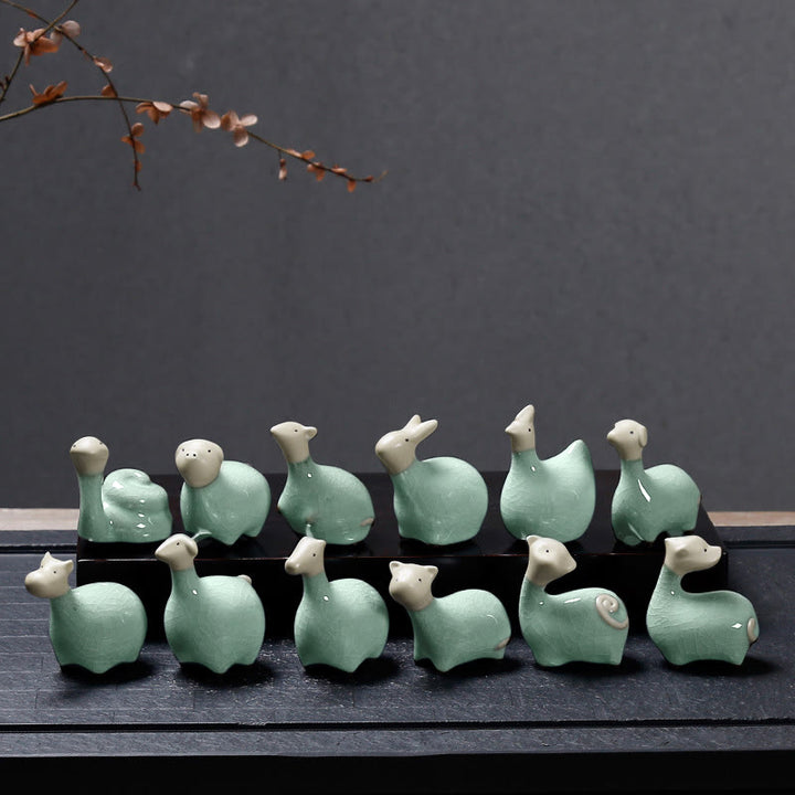 Buddha Stones Zodiaque chinois Thé en céramique pour animaux de compagnie Décoration de la maison - image 1