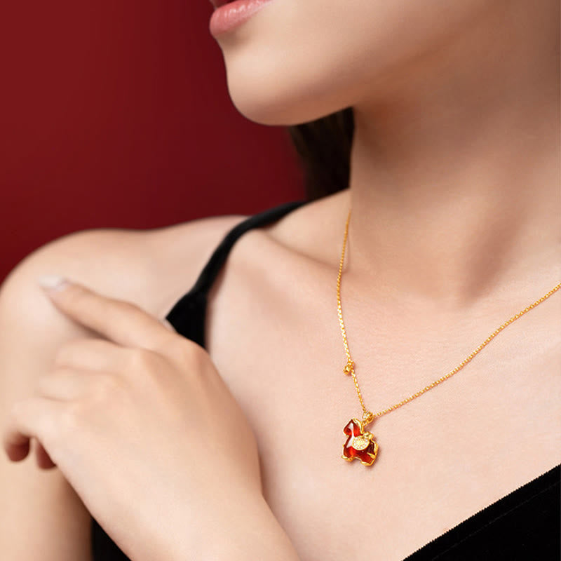 Pendentifs en agate rouge de l'année du Cheval, symbole de confiance et de caractère Fu, en Buddha Stones - image 3