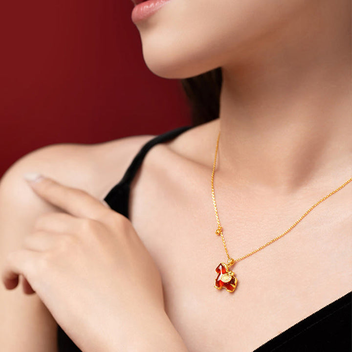 Pendentifs en agate rouge de l'année du Cheval, symbole de confiance et de caractère Fu, en Buddha Stones - image 3