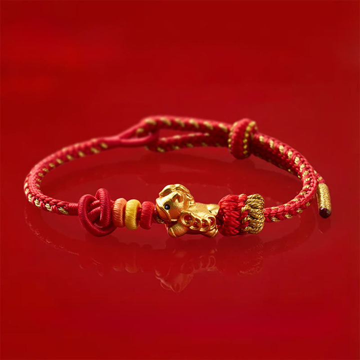 Bracelet de concentration en Buddha Stones, année du Cheval, fil rouge - image 1