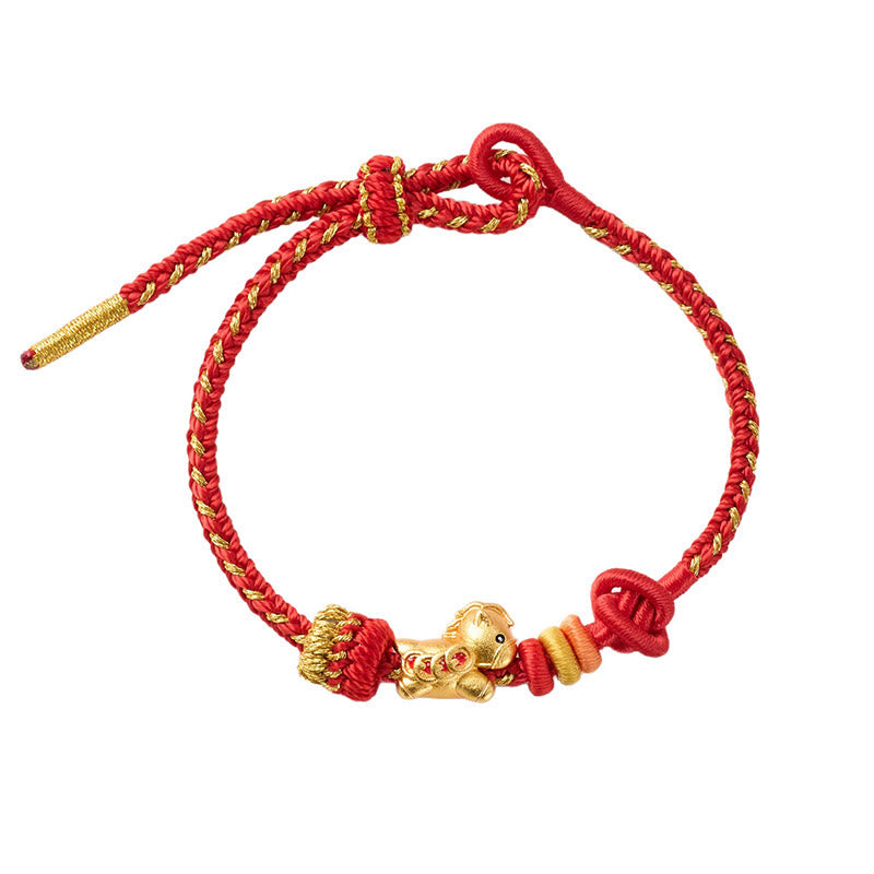 Bracelet de concentration en Buddha Stones, année du Cheval, fil rouge - image 3