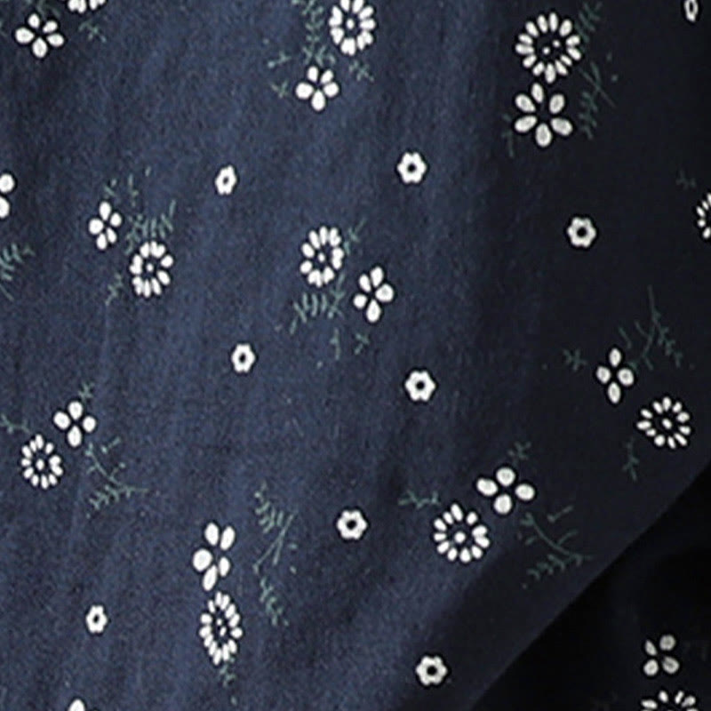 Chemise en coton à manches longues pour femme, ornée de petits motifs floraux et de Buddha Stones. - image 10