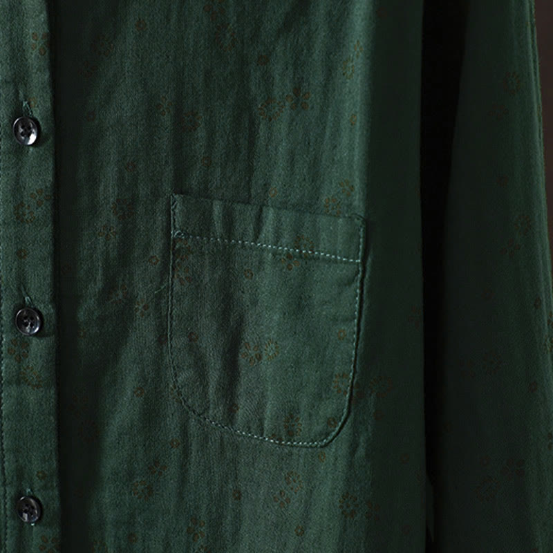 Chemise en coton à manches longues pour femme, ornée de petits motifs floraux et de Buddha Stones. - image 19