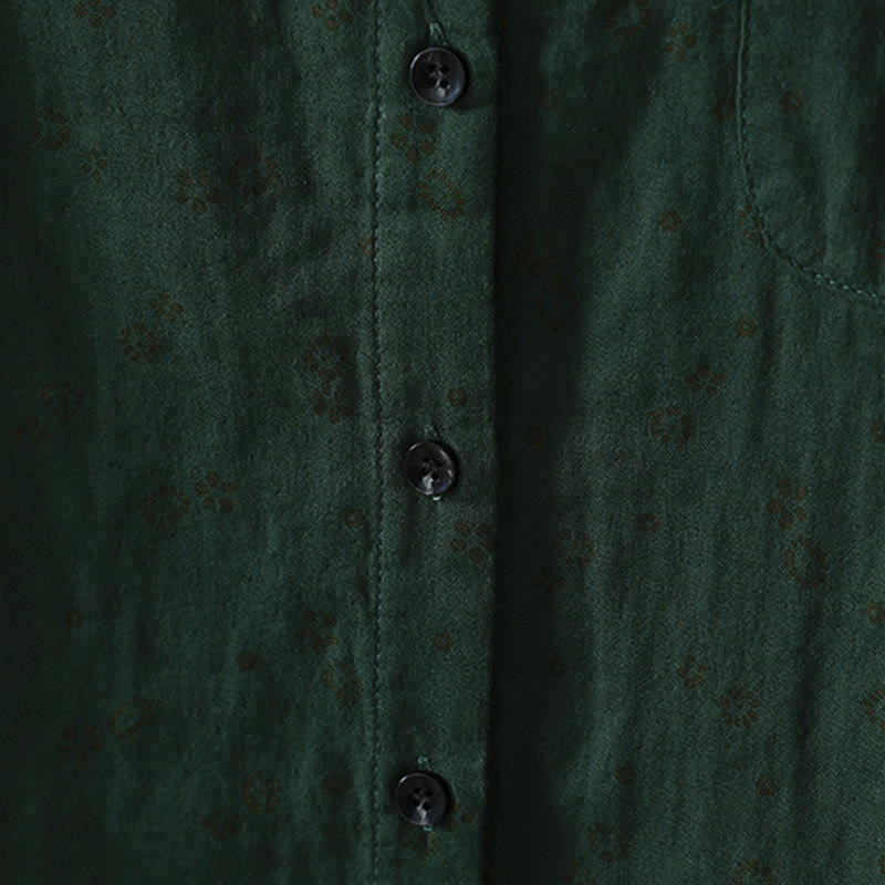 Chemise en coton à manches longues pour femme, ornée de petits motifs floraux et de Buddha Stones. - image 20