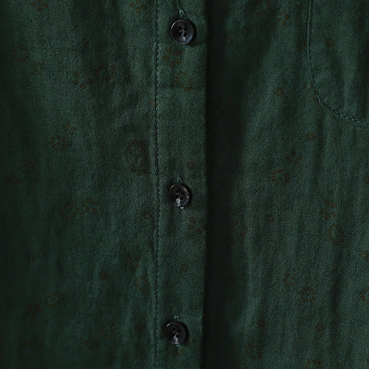 Chemise en coton à manches longues pour femme, ornée de petits motifs floraux et de Buddha Stones. - image 20