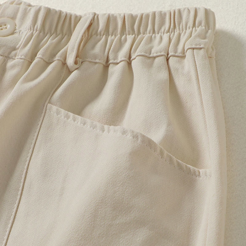 Buddha Stones Pantalon harem en coton pour femme, longueur cheville, avec poches, lignes simples, boutons et fermeture éclair. - image 3