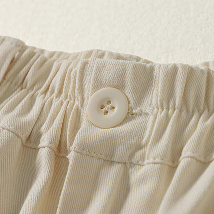 Buddha Stones Pantalon harem en coton pour femme, longueur cheville, avec poches, lignes simples, boutons et fermeture éclair. - image 2