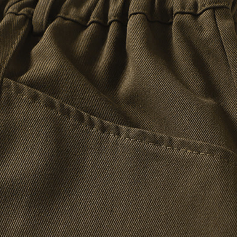 Buddha Stones Pantalon harem en coton pour femme, longueur cheville, avec poches, lignes simples, boutons et fermeture éclair. - image 9