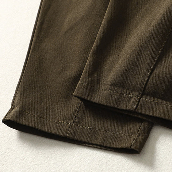 Buddha Stones Pantalon harem en coton pour femme, longueur cheville, avec poches, lignes simples, boutons et fermeture éclair. - image 10