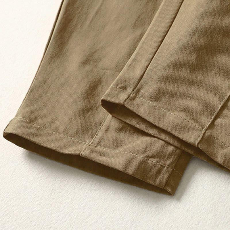 Buddha Stones Pantalon harem en coton pour femme, longueur cheville, avec poches, lignes simples, boutons et fermeture éclair. - image 15