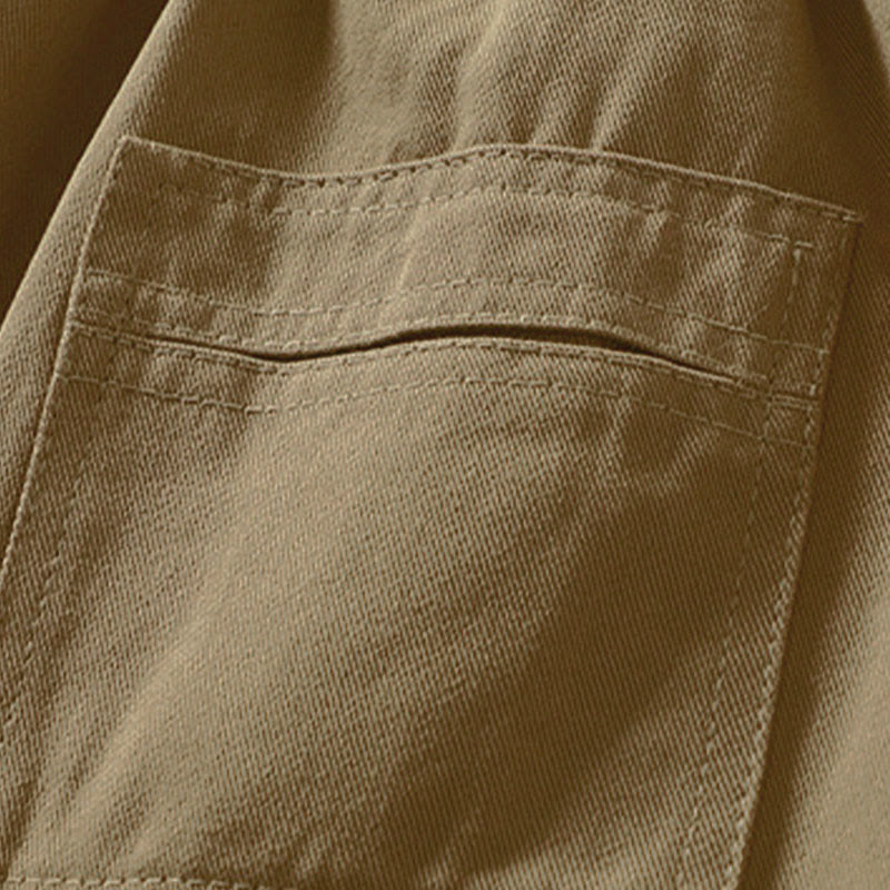 Buddha Stones Pantalon harem en coton pour femme, longueur cheville, avec poches, lignes simples, boutons et fermeture éclair. - image 14