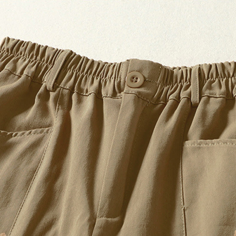 Buddha Stones Pantalon harem en coton pour femme, longueur cheville, avec poches, lignes simples, boutons et fermeture éclair. - image 12