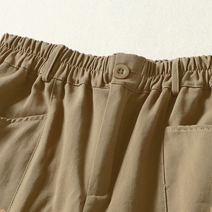 Buddha Stones Pantalon harem en coton pour femme, longueur cheville, avec poches, lignes simples, boutons et fermeture éclair. - image 12