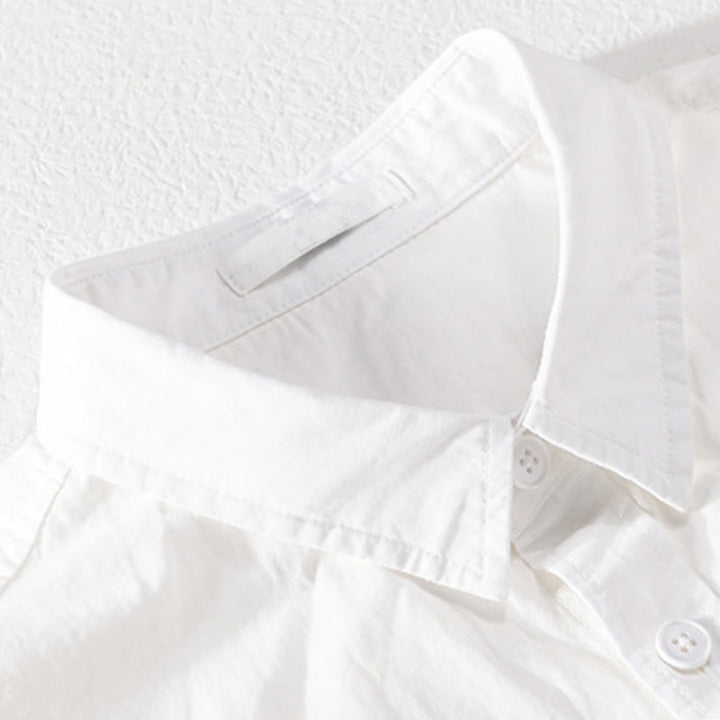 Buddha Stones Chemise homme en coton à manches courtes, manches courtes, rayures carrées et poches décoratives, ornée de boutons d'été et de blocs de couleur. - image 5