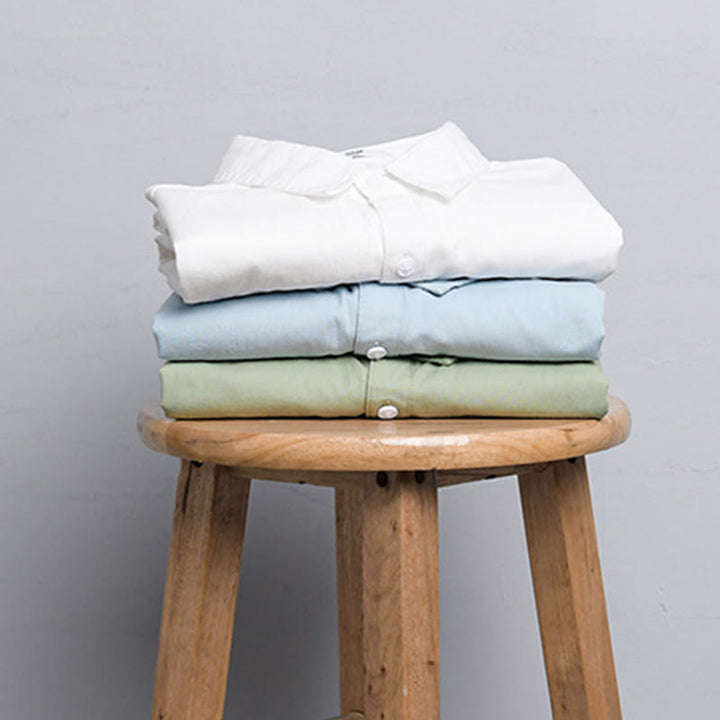 Buddha Stones Chemise d'été pour homme en coton à manches courtes, boutons et deux poches décoratives. - image 16