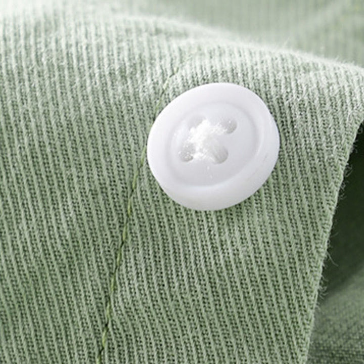 Buddha Stones Chemise d'été pour homme en coton à manches courtes, boutons et deux poches décoratives. - image 10