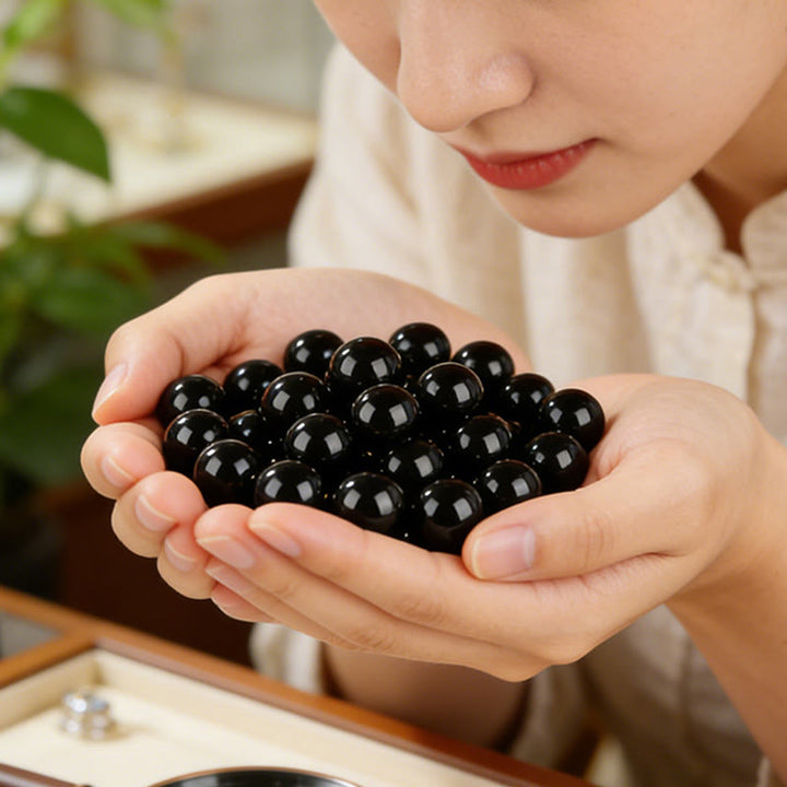 Buddha Stones Bracelet de force en obsidienne noire de l'année du Cheval - image 10
