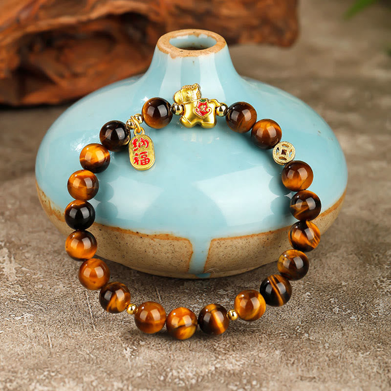 Buddha Stones Bracelet Courage Œil de Tigre Année du Cheval - image 2