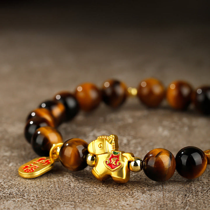 Buddha Stones Bracelet Courage Œil de Tigre Année du Cheval - image 11