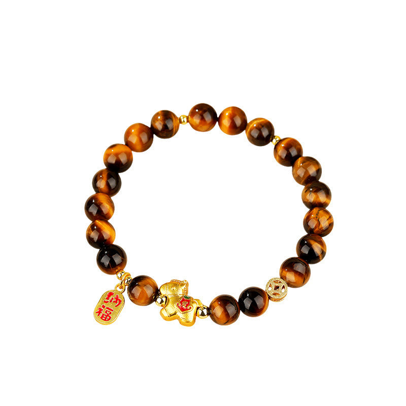 Buddha Stones Bracelet Courage Œil de Tigre Année du Cheval - image 8