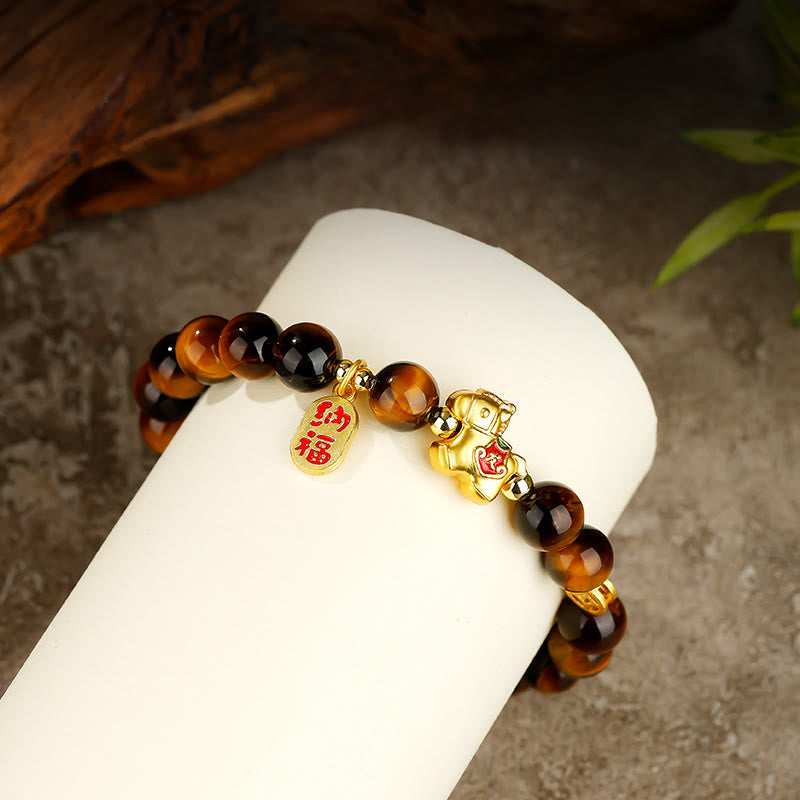 Buddha Stones Bracelet Courage Œil de Tigre Année du Cheval - image 7