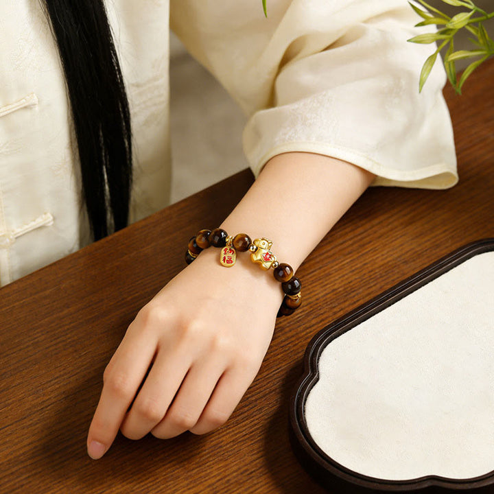 Buddha Stones Bracelet Courage Œil de Tigre Année du Cheval - image 4