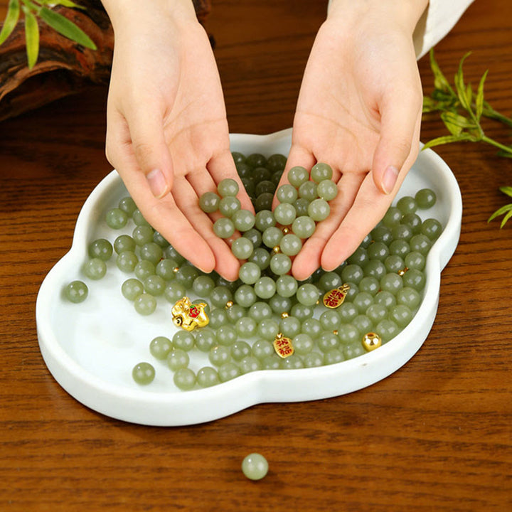 Buddha Stones Bracelet d'abondance en jade Hetian, année du Cheval - image 11