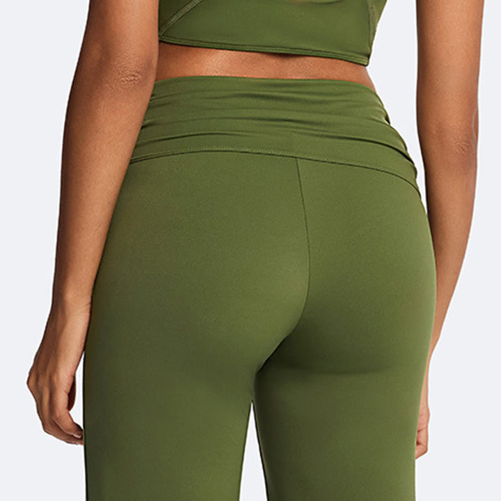 Buddha Stones Haut court uni dos nu sans manches et pantalon droit pour le sport, le fitness et le yoga - image 12