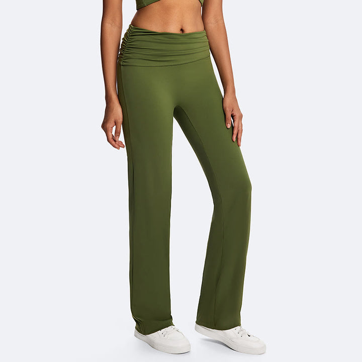 Buddha Stones Haut court uni dos nu sans manches et pantalon droit pour le sport, le fitness et le yoga - Vert olive (pantalon uniquement) - US14，UK/AU18，EU46 (2XL) - image 10