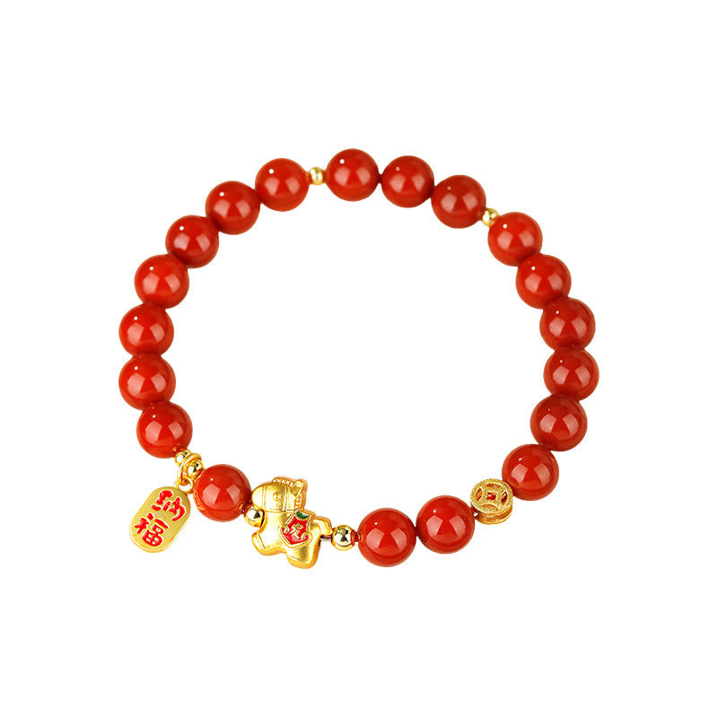 Buddha Stones Bracelet de succès en agate rouge du Sud pour l'année du Cheval - image 6