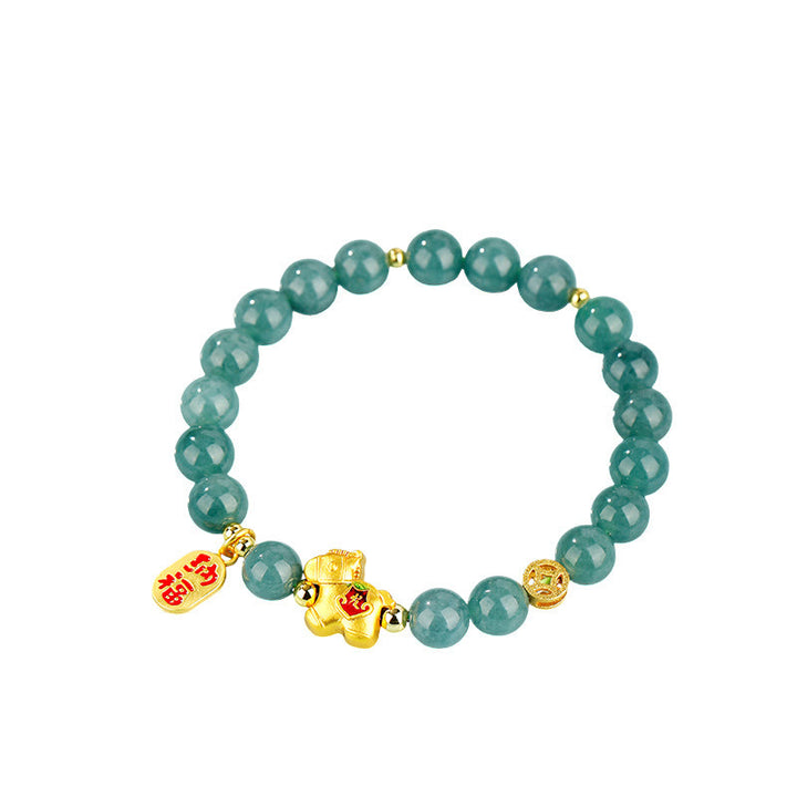 Buddha Stones Bracelet de jade de prospérité et d'abondance de l'année du Cheval - image 7