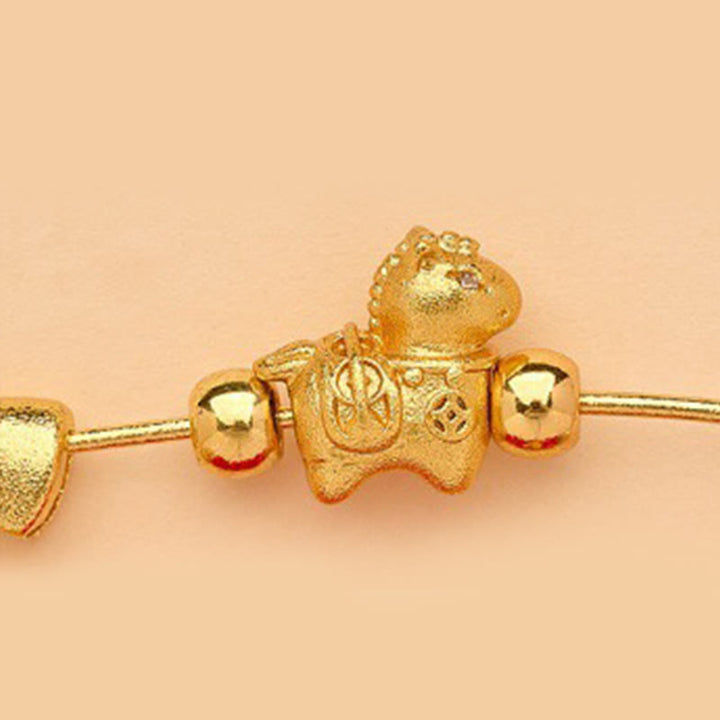 Buddha Stones Broche porte-bonheur Ruyi, symbole de l'année du Cheval, avec boucle de paix et poignée en forme de lotus. - image 4