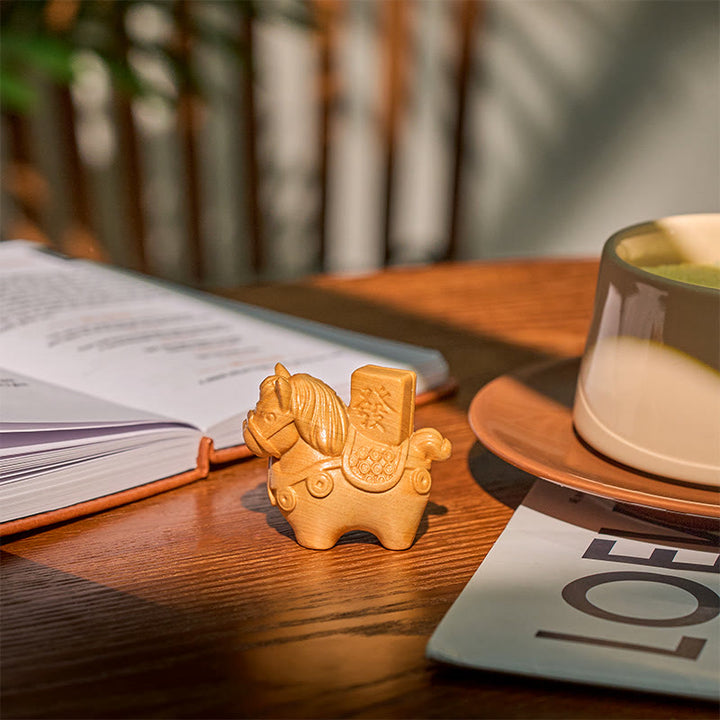 Buddha Stones Année du Cheval Devenir riche Bois de santal vert Petites feuilles Bois de santal rouge Animaux Décoration positive - image 11