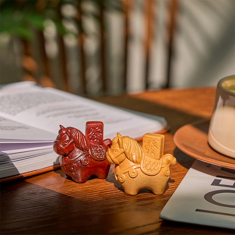 Buddha Stones Année du Cheval Devenir riche Bois de santal vert Petites feuilles Bois de santal rouge Animaux Décoration positive - image 22