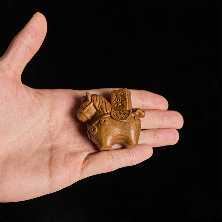 Buddha Stones Année du Cheval Devenir riche Bois de santal vert Petites feuilles Bois de santal rouge Animaux Décoration positive - image 5