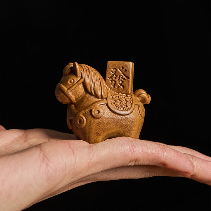 Buddha Stones Année du Cheval Devenir riche Bois de santal vert Petites feuilles Bois de santal rouge Animaux Décoration positive - image 4