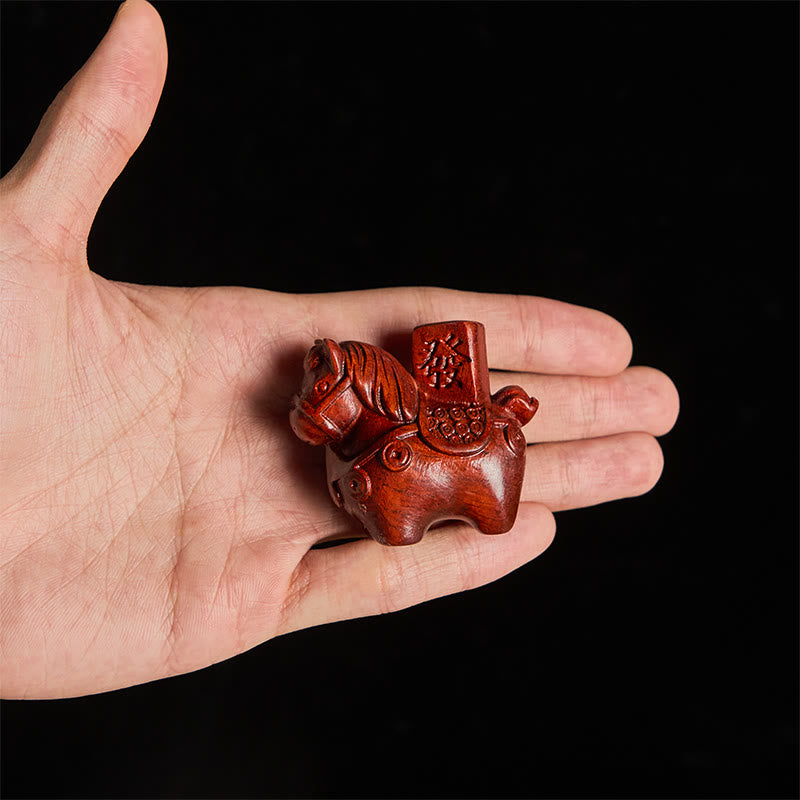 Buddha Stones Année du Cheval Devenir riche Bois de santal vert Petites feuilles Bois de santal rouge Animaux Décoration positive - image 19