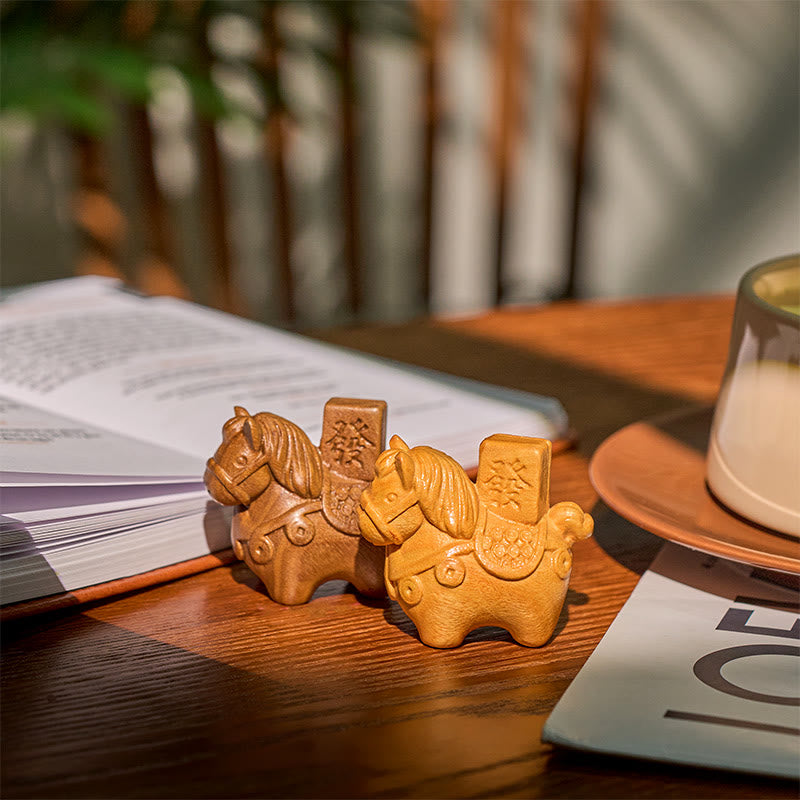 Buddha Stones Année du Cheval Devenir riche Bois de santal vert Petites feuilles Bois de santal rouge Animaux Décoration positive - image 21