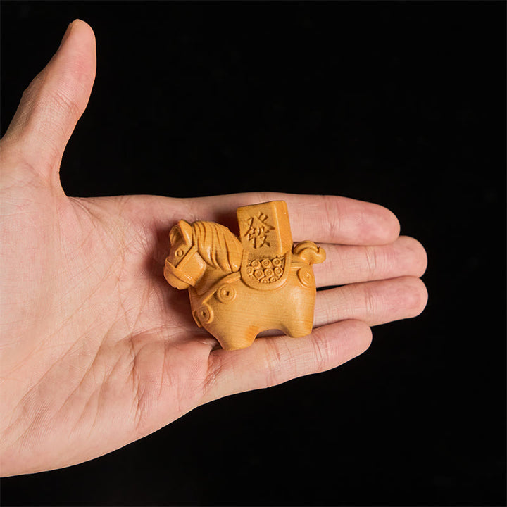 Buddha Stones Année du Cheval Devenir riche Bois de santal vert Petites feuilles Bois de santal rouge Animaux Décoration positive - image 13