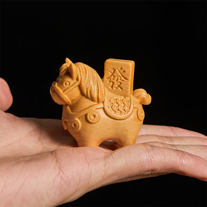 Buddha Stones Année du Cheval Devenir riche Bois de santal vert Petites feuilles Bois de santal rouge Animaux Décoration positive - image 12