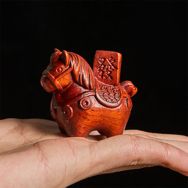 Buddha Stones Année du Cheval Devenir riche Bois de santal vert Petites feuilles Bois de santal rouge Animaux Décoration positive - image 18