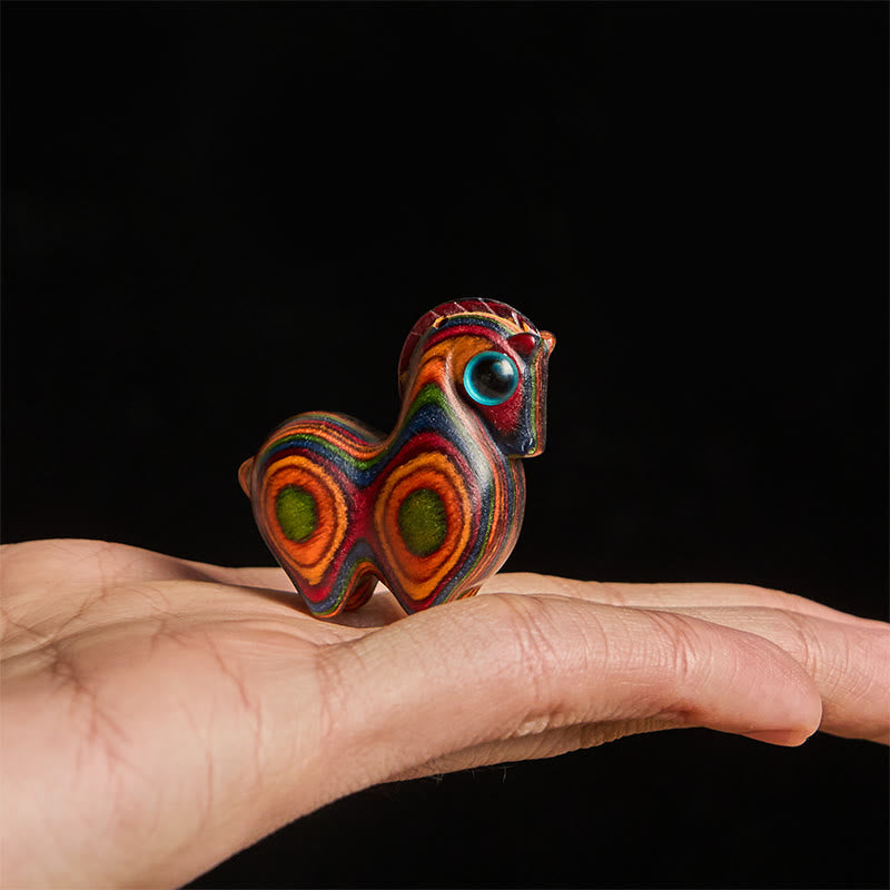 Buddha Stones Année du Cheval Sculpture de cheval Tang Arc-en-ciel Eucalyptus Décoration de bureau créative - image 4