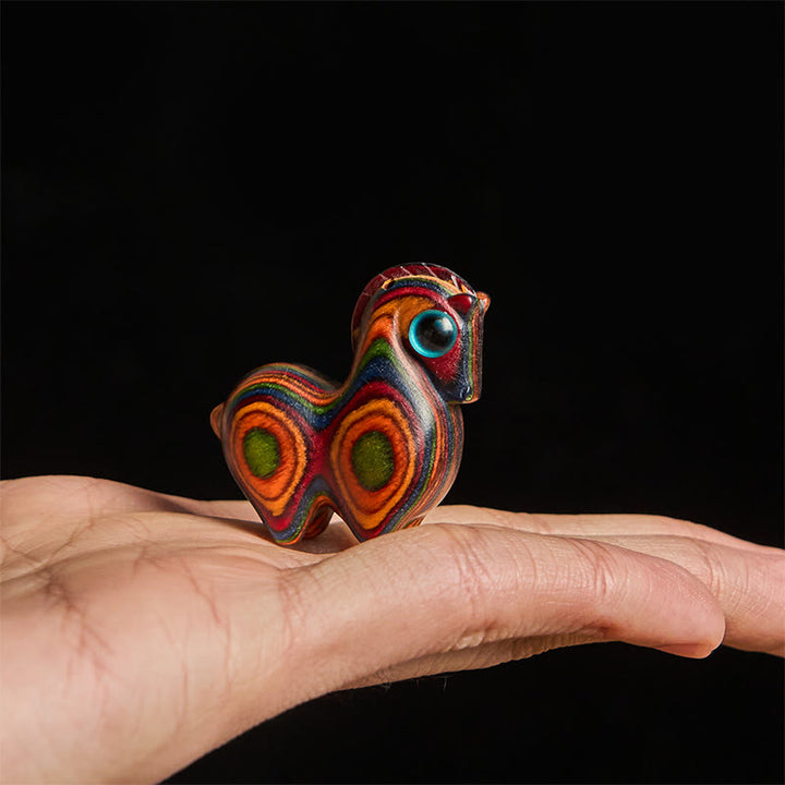 Buddha Stones Année du Cheval Sculpture de cheval Tang Arc-en-ciel Eucalyptus Décoration de bureau créative - image 4