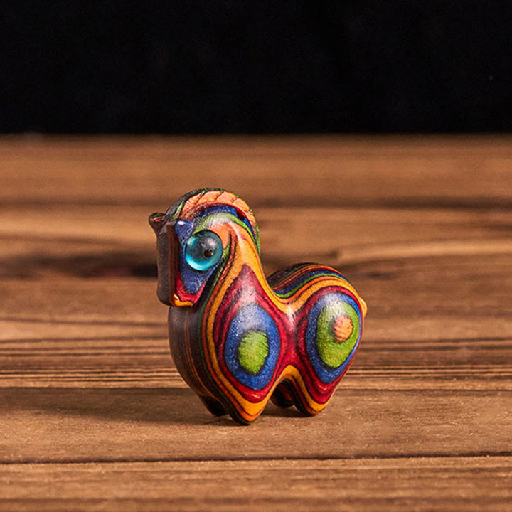 Buddha Stones Année du Cheval Sculpture de cheval Tang Arc-en-ciel Eucalyptus Décoration de bureau créative - Cheval Tang - 37*37*10 mm - image 0